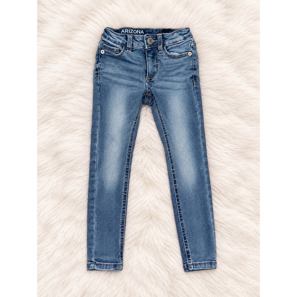 Arizona Girls Size 4 Slim Skinny Jeans Medium Wash Stretch Denim